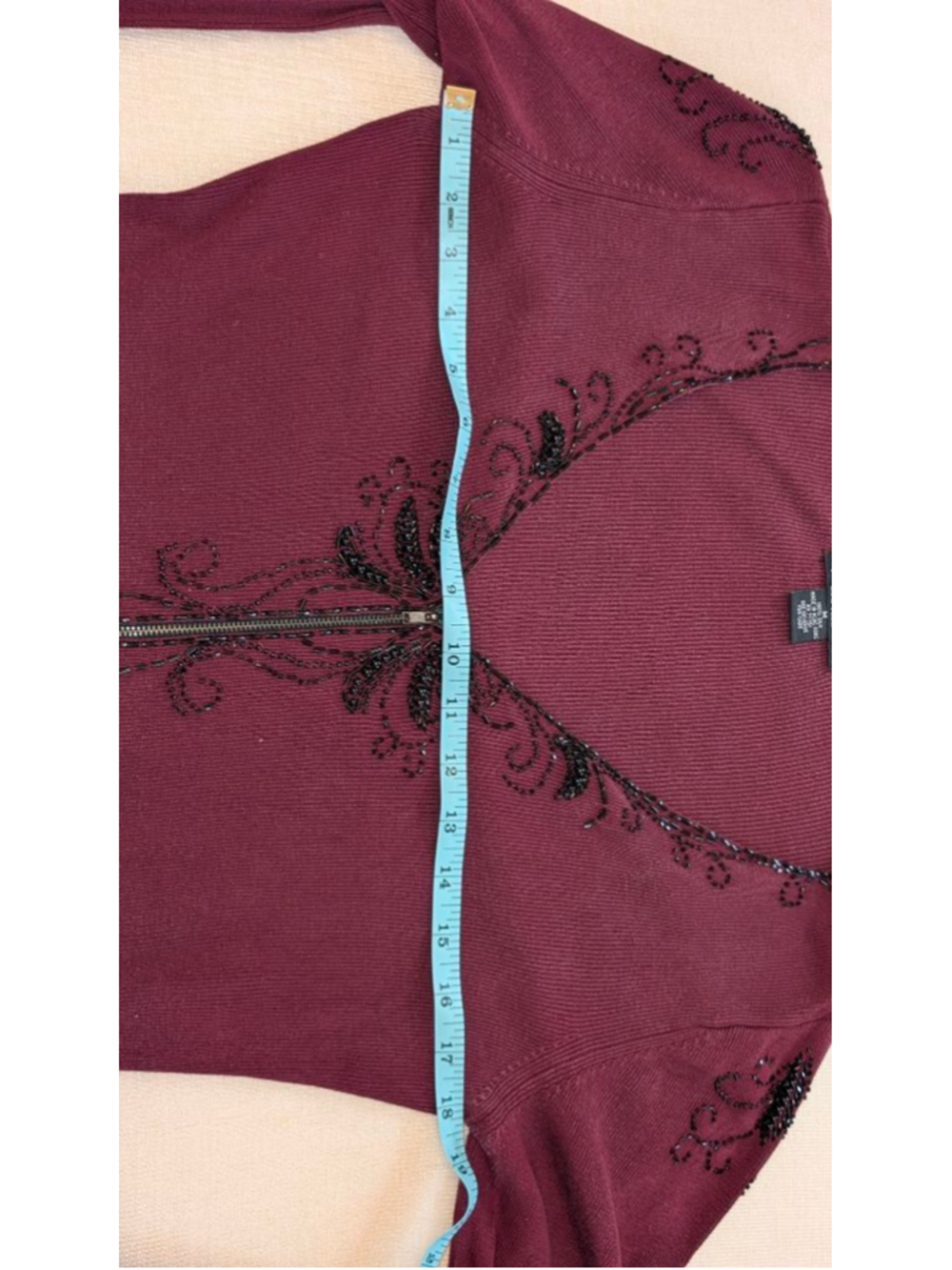 Vintage silk beaded Betsey Johnson cardigan - Picture 10 of 12